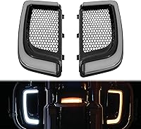 Vista 3 de HDBUBALUS Protector de motor para parrillas, carenado de pierna, luz LED de señal de giro compatible con Harley Touring Street Glide Road Glide
