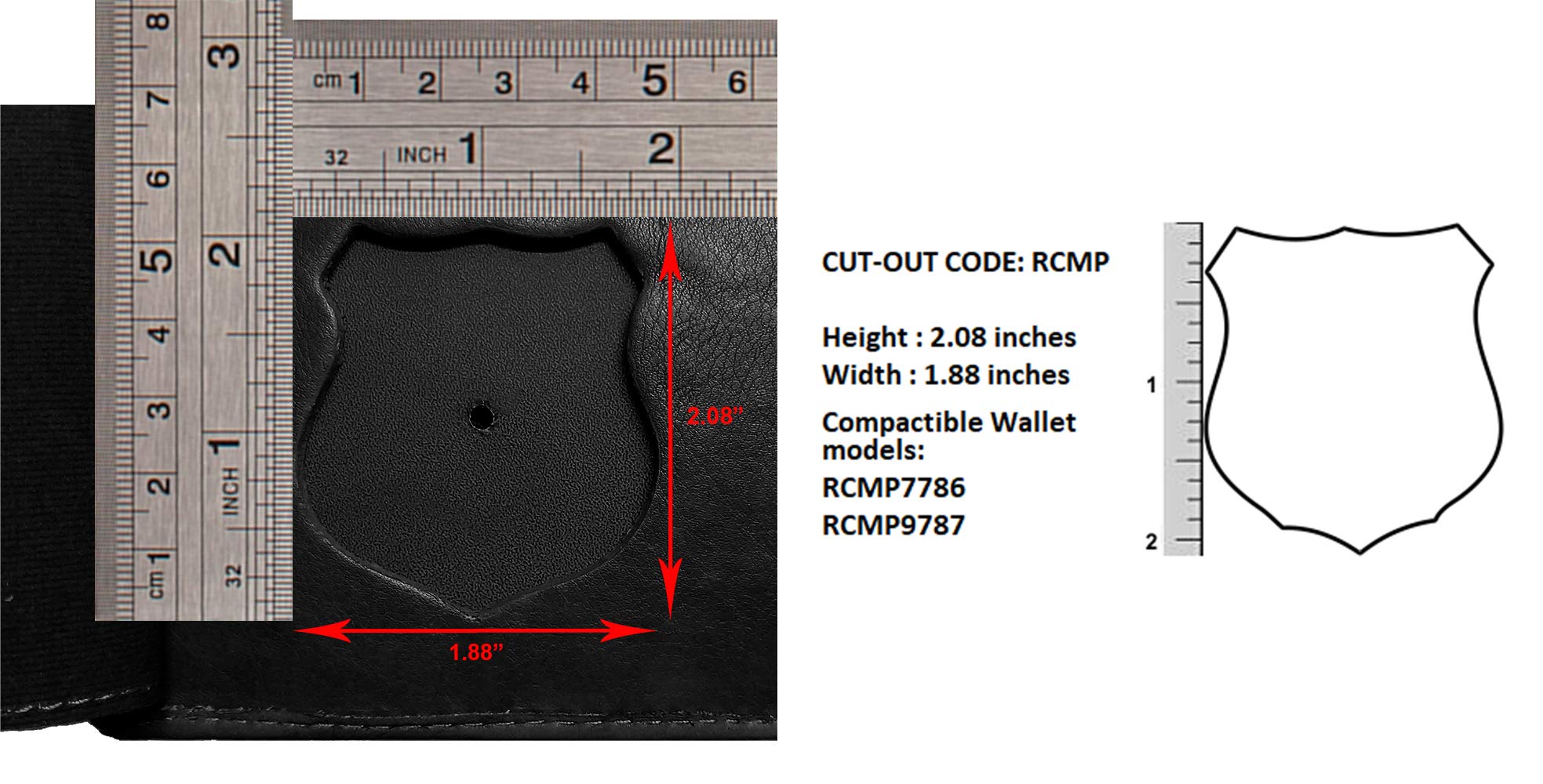 ASHLIN BADGE Wallet - Holds RCMP badge & RCMP Veteran badge- 100% Genuine Leather