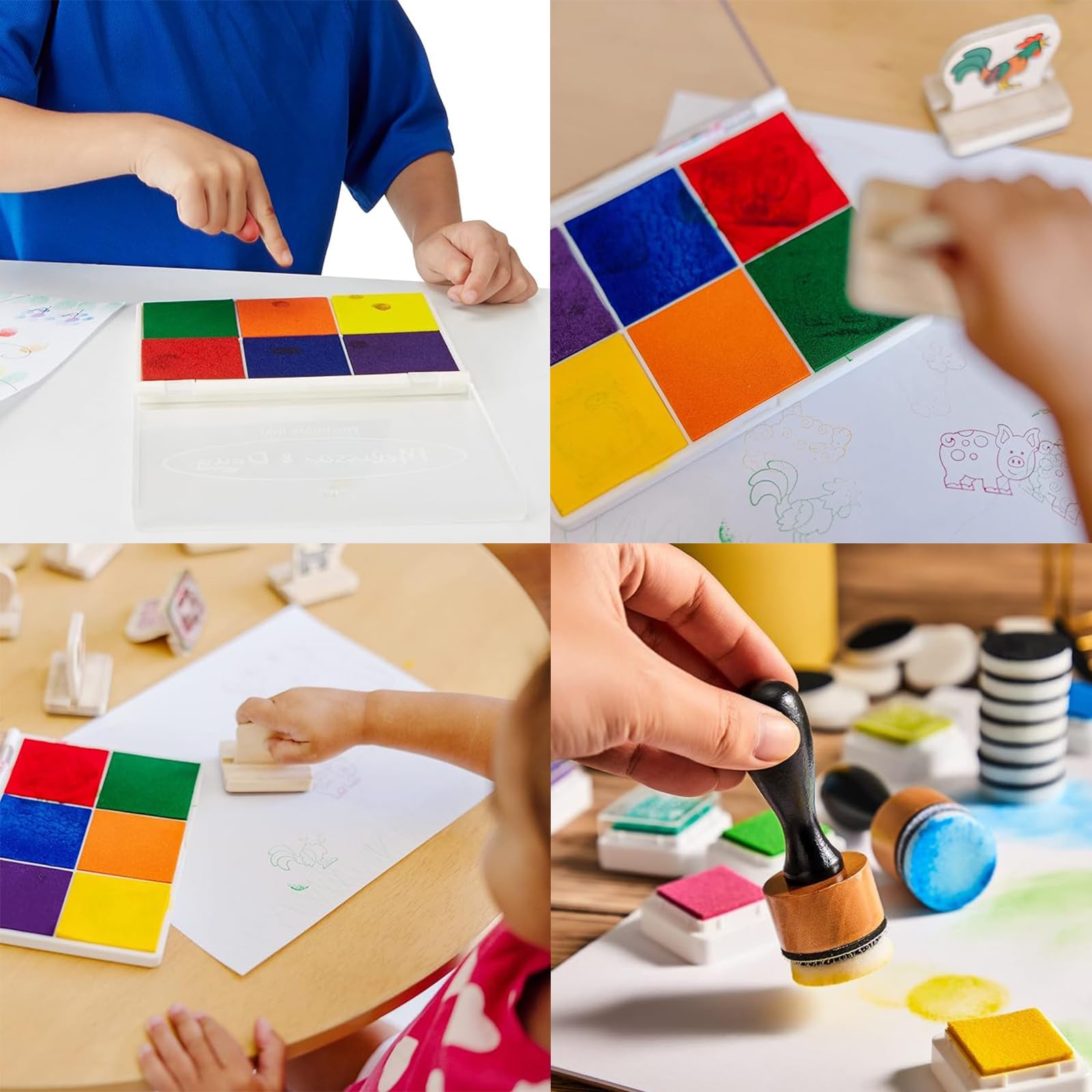 6 Pcs Ink Pad for Journal, Professional Stamping Platform with Vibrant Colours, Ideal for Office Documentation and Art Activities,Set of Ink Pads for Stamping 3