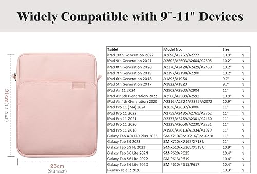 Miniatura 2 de TiMOVO - Funda para tablet de 9-11 pulgadas con correa para el hombro para iPad 11 pulgadas A16 2025, iPad 10.ª generación 10.9"/10.2", Galaxy Tab