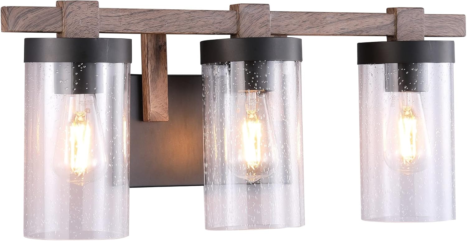 Ultralux Oil Rubbed Bronze Rustic Vanity 1-Light Wall Sconce, 1 Vintage Style ST19 Light Bulb Included - 8W, 2700K, Standard E26 Base, Bathroom Lights, Wall Lights for Kitchen, 5 Year Warranty
