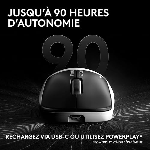 Logitech G Pro X2 SUPERSTRIKE Lightspeed Souris Gaming sans Fil, Ultra Rapide, extrêmement légère (61 g), haptique de clic Personnalisable, Recharge USB-C, pour PC/Mac/Laptop, German packaging - Blanc - 10
