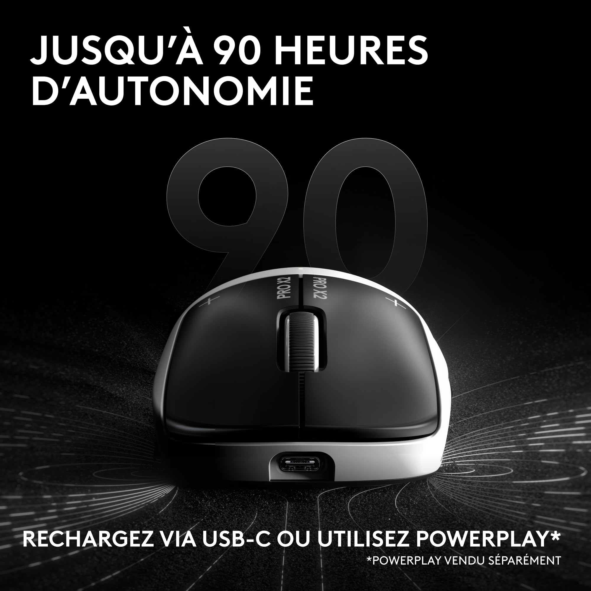 Logitech G Pro X2 SUPERSTRIKE Lightspeed Souris Gaming sans Fil, Ultra Rapide, extrêmement légère (61 g), haptique de clic Personnalisable, Recharge USB-C, pour PC/Mac/Laptop, German packaging - Blanc