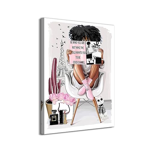 YANMO Girls Room Wall Art Girl Reading Fashion Picture Print