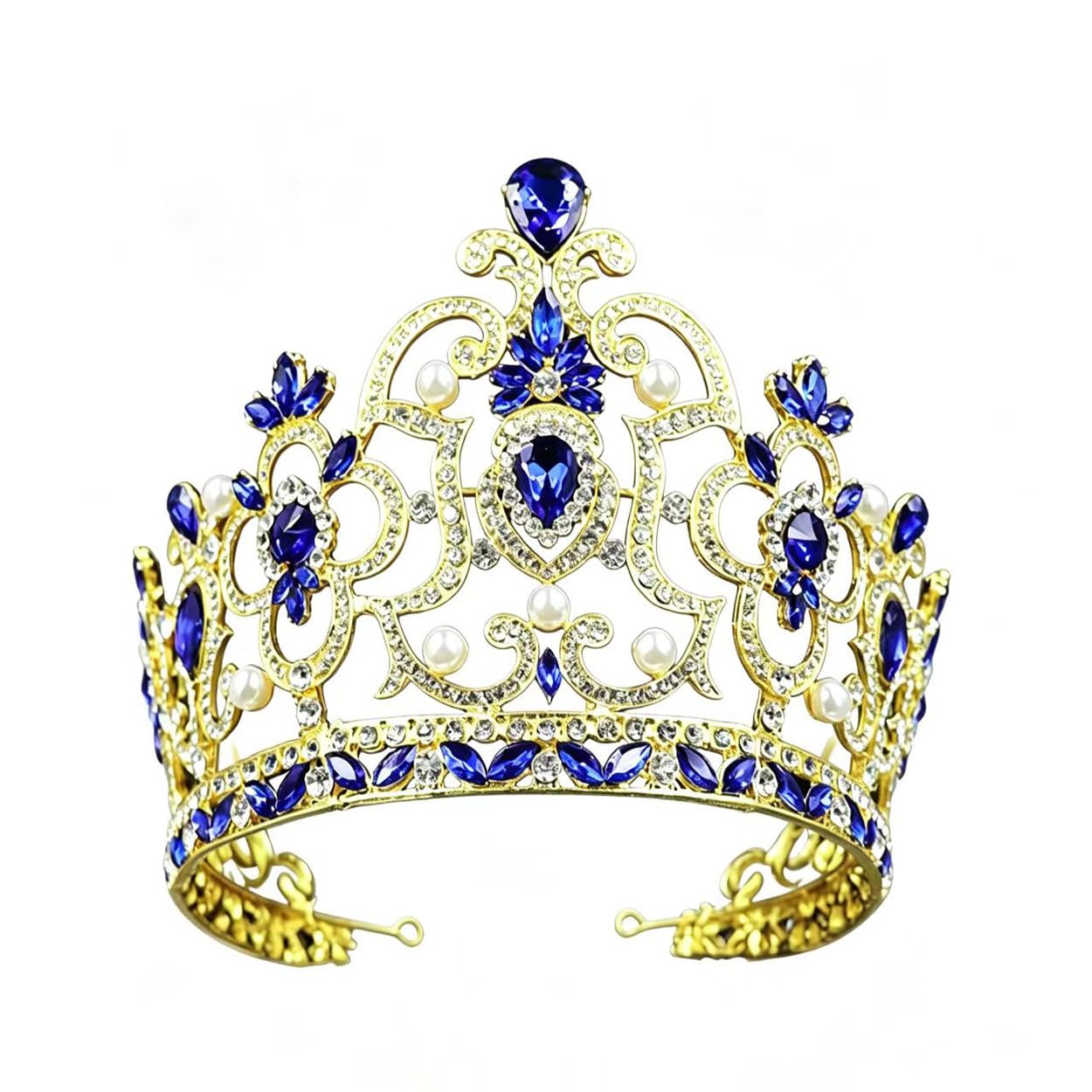 New Rhinestones Bride tiara crown Pearl-embellished women's headpiece