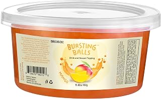 Mango Boba Pearls, Popping Boba Bursting Bubble Tapioca Pearls For Bubble Tea, No Artificial Colors (1 LB Pack of 1)