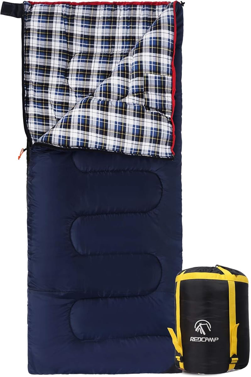 REDCAMP Cotton Flannel Sleeping Bag for Camping Backpacking