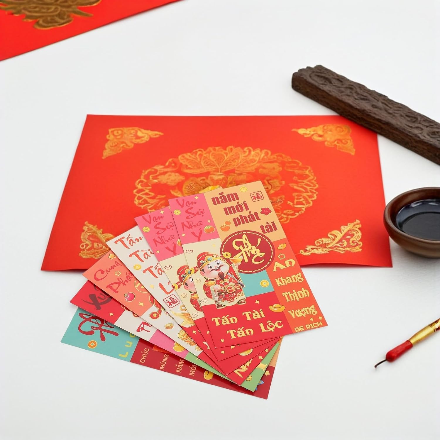NUOBESTY 72pcs Chinese New Year Red Envelopes Lunar Lucky Money Packets for Party Wedding Celebration