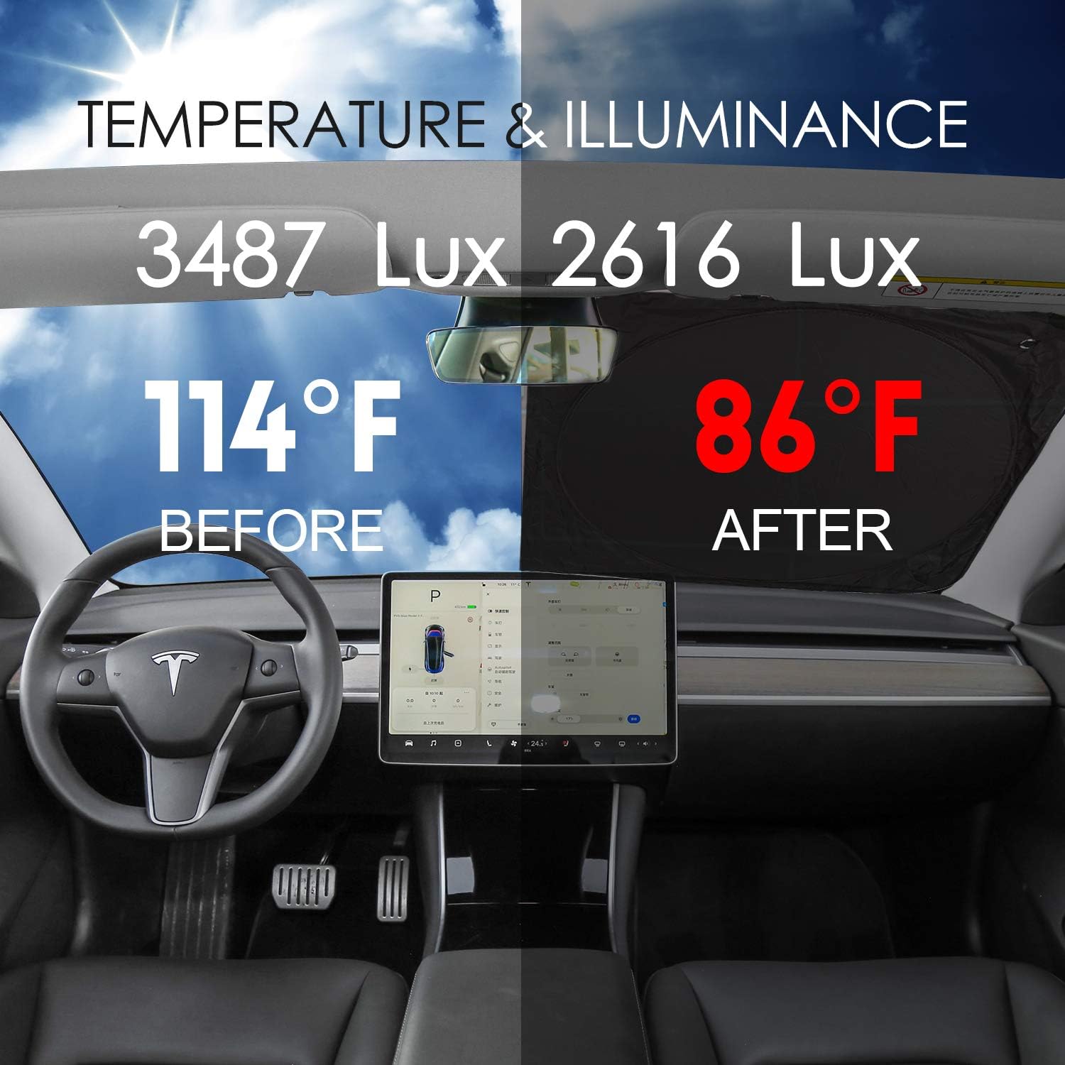 Car Windshield Sunshade Protector Sun Shade Cover with Suction Cup