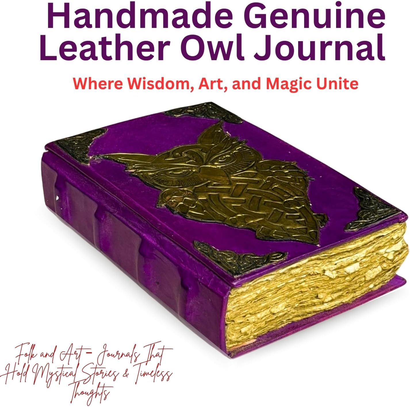 Handmade Leather Journal – Vintage Leather-Bound Notebook with 200 Deckle Edge Pages – Rustic Writing Journal, Antique Travel Diary & Unlined Sketchbook – Artisan Gift for Men & Women, Writers & Artists (Helm of Wisdom)