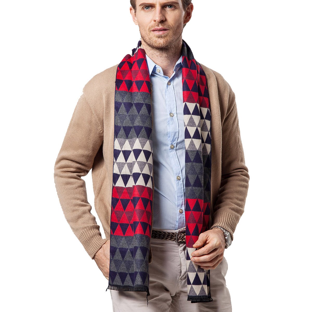 Acooe Mens Winter Neck Scarf soft and warm by Linxii (Deep Blue)