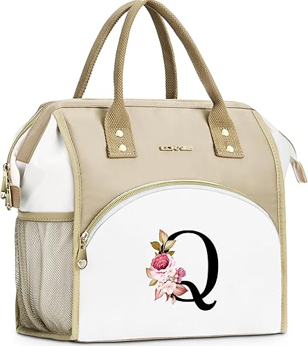 Miniatura 23 de Lonchera con inicial para mujer, lonchera térmica para niñas, lonchera grande para adultos, a prueba de fugas, para el trabajo de picnic, bolsa de