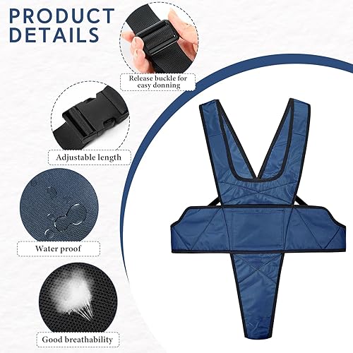 Miniatura 2 de Datanly Cinturón de seguridad para silla de ruedas, chaleco de apoyo para el torso con correas ajustables, chaleco para silla de ruedas anticaídas