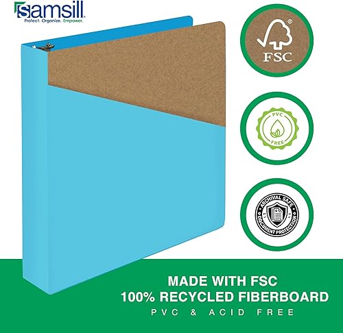 Vista 157 de Samsill Carpeta duradera de 1.5 pulgadas, fabricada en los Estados Unidos, carpeta de anillos en D, carpeta transparente personalizable, surtido