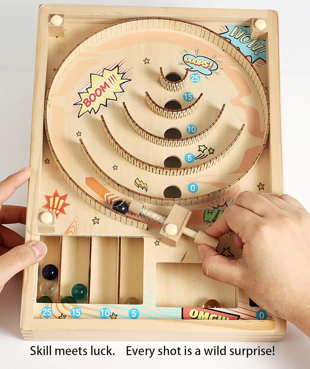 Pinball Machine Family Games for Kids | Fun Indoor Marble Run & Skee Ball Game, Party Board Games for Ages 6-12