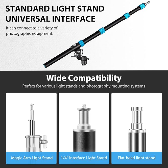 Brazo Extensor Ajustable de 21.2 a 64 pulgadas para Soporte de Luz miniatura 4