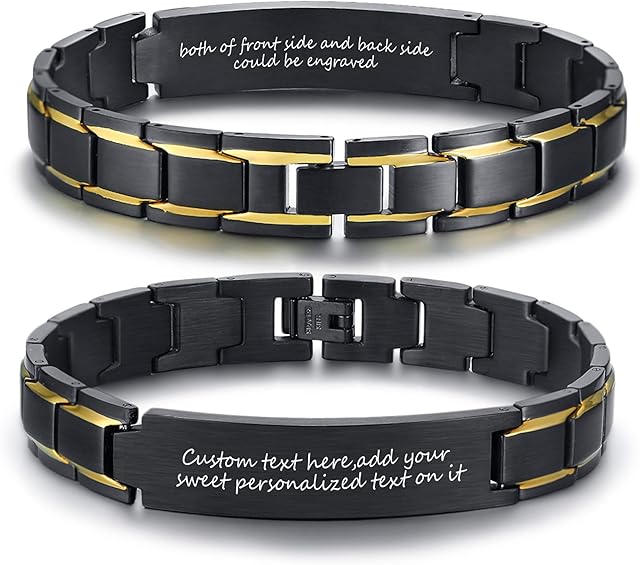 VNOX Mens Bracelet for Dad Fathers Day Daddy Jewellery Stainless Steel Two-Tone Adjustable Link Engraved Inspirational Birthday Gift from Daughter Son Love Quote Wristband to Papa