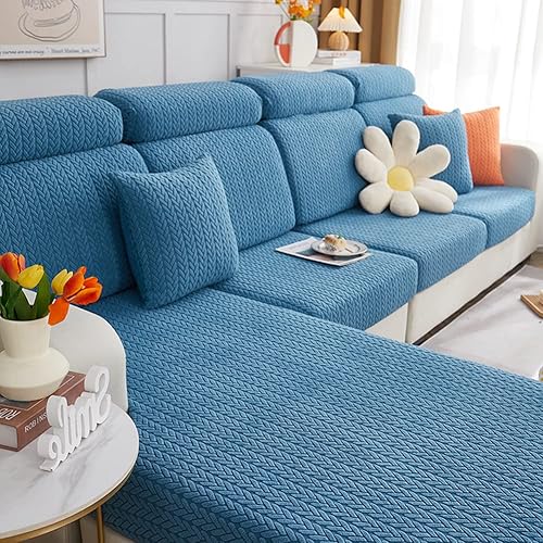 Miniatura 2 de vctops Funda de sofá de jacquard suave, funda elástica para sofá, funda elástica para sofá, parte inferior elástica, protector de muebles