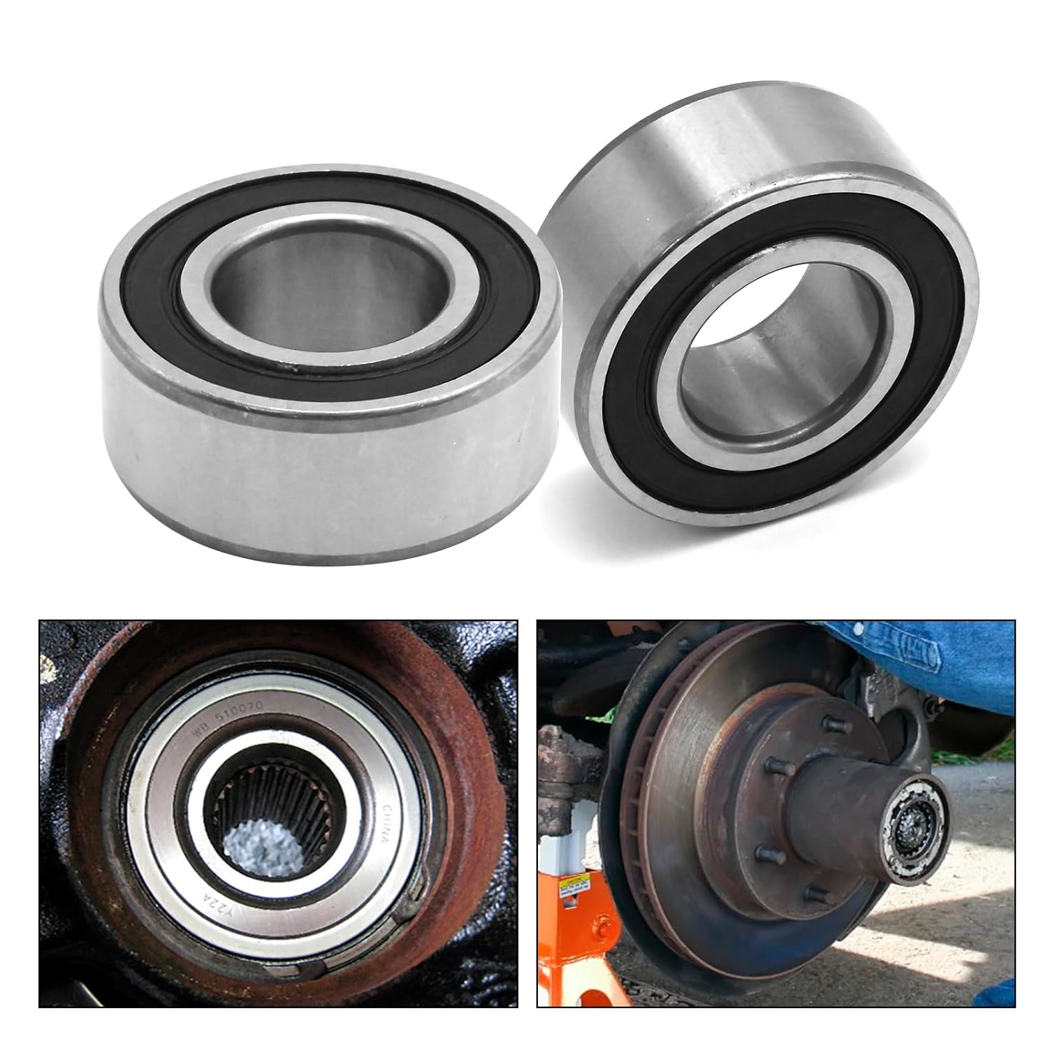 25-1394 2Pcs Wheel Bearing Front & Rear Side Replacement for Harley Davidson Road King Electra Glide Street Glide Fat Boy Heritage Softail Night Rod 1999-2008