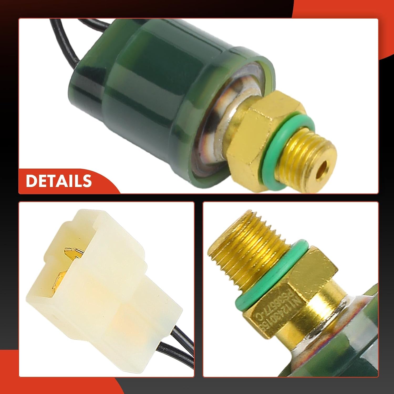 A-Premium Pressure Switch [2 Pins] Compatible with BMW 525i 1989, 535i 1988-1989, 535is 1988, 733i 1978-1984, 635CSi 1985-1989, M6 1987-1988