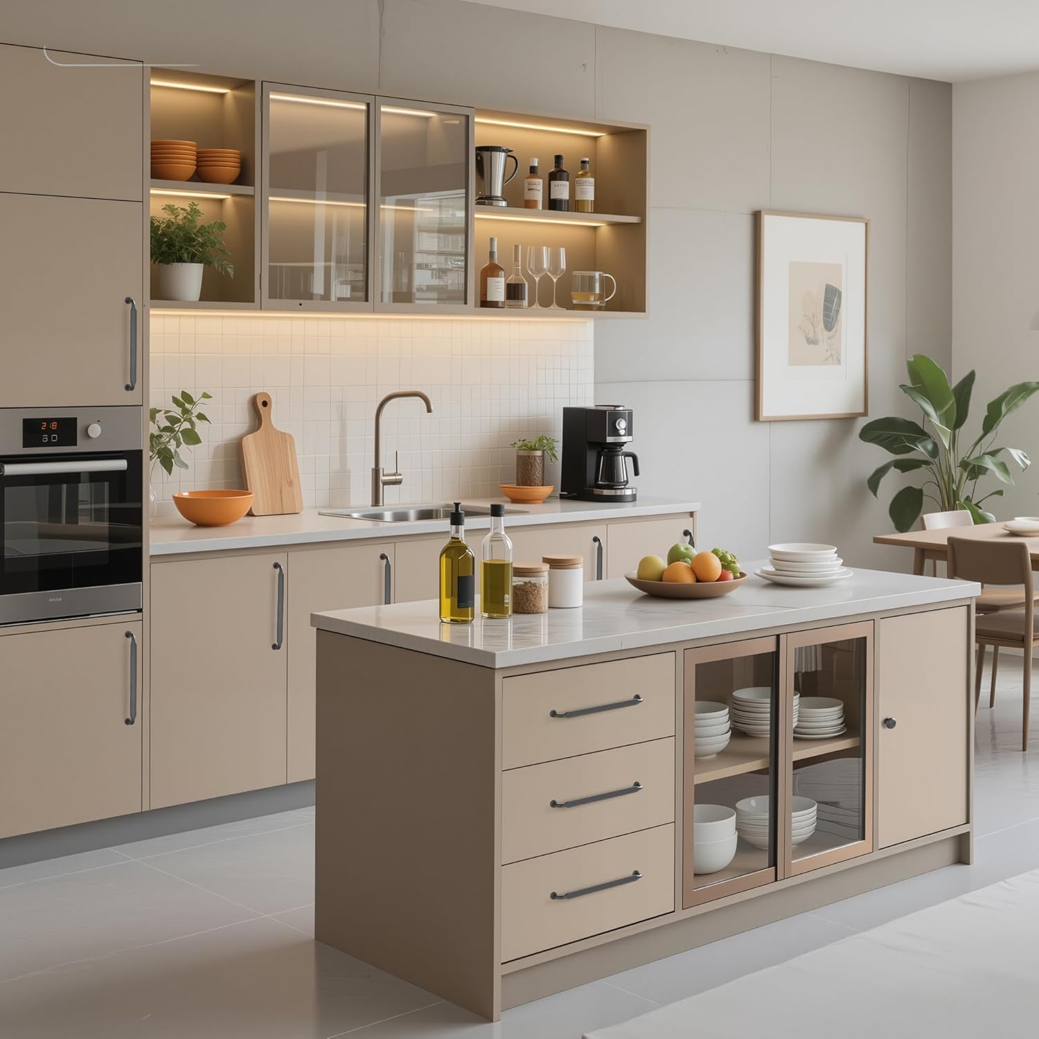 Lardmon 10 Pack Dark Gunmetal Gray Modern Cabinet Pulls 6.3 Inch(160mm) Hole Center Kitchen Cabinet Handles Solid Drawer Pulls Heavy Duty Zinc Alloy Kitchen Hardware, 6.9 Inch(175mm) Total Length