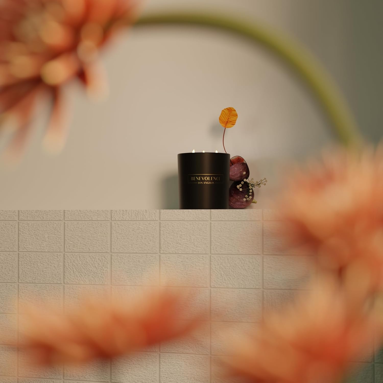 Benevolence LA 3 Wick Candle, Fig Tree Large Scented Candle | Soy Candles | Gifts for Women and Men | Home Fragrance | Aromatherapy | Bathroom Freshener 14.5 Oz, 45 Hour Burn Fig Tree 14.5 oz - 3 wick image 4 of 6 B09XR394F5