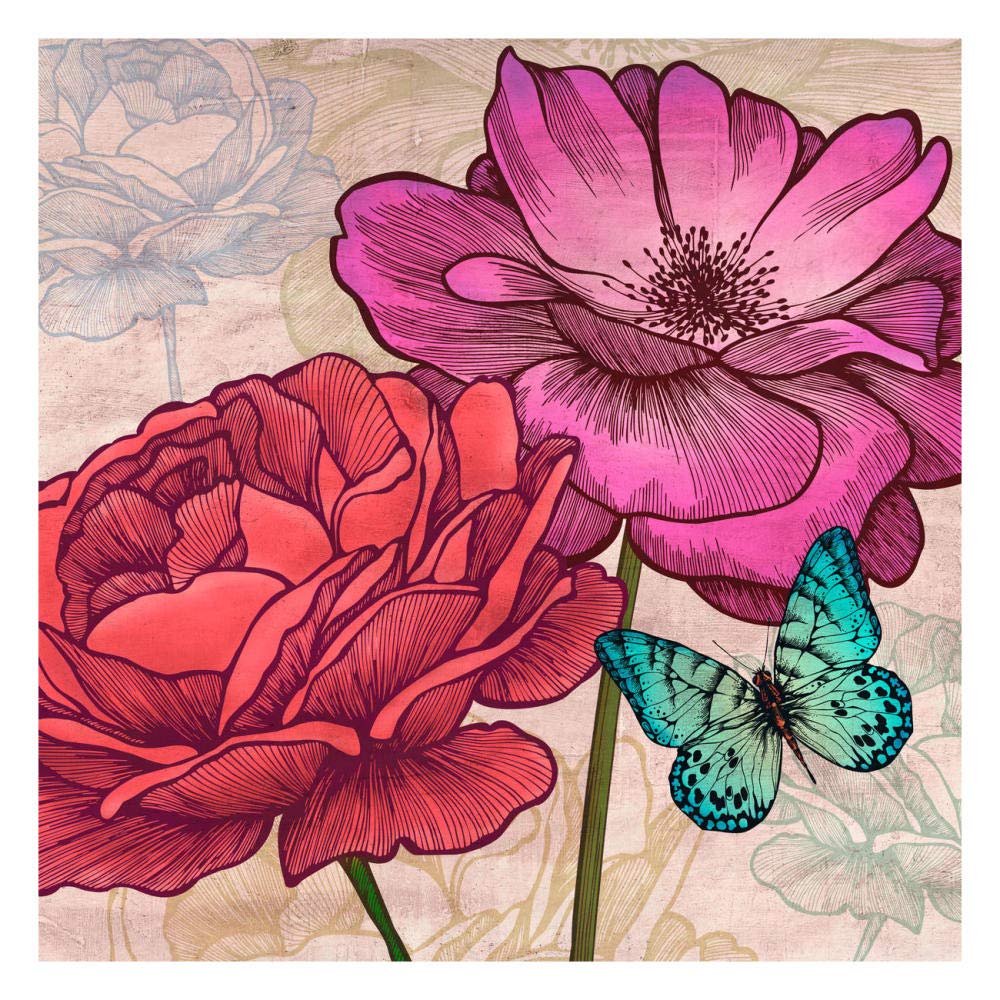 Oeuvres Italia Roses et Papillons (détail)-Papier Art-26"x26"
