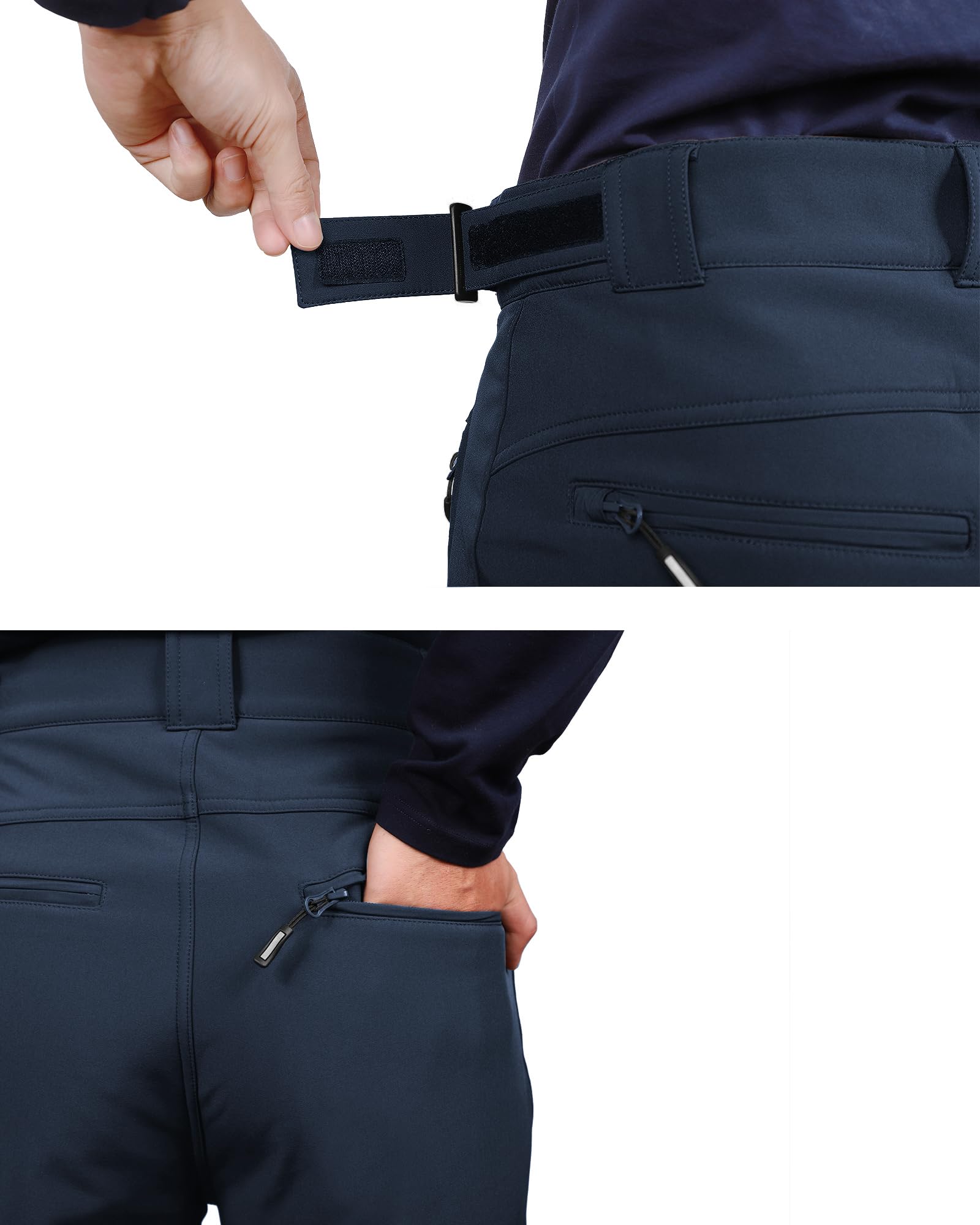 Outdoor Ventures Pantalones de softshell para hombre, resistentes al agua, pantalones térmicos de invierno, pantalones térmicos con forro cálido, pantalones de esquí, snowboard, resistentes al viento,