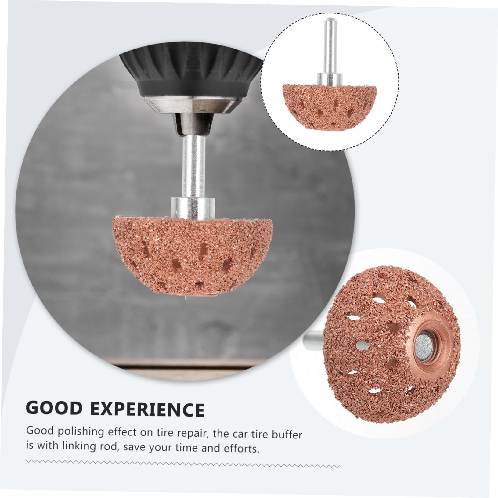 iplusmile 3piezas Rueda De Pulido Para Neumáticos De Automóvil Cabezal De Molienda De Tungsteno Herramienta De Reparación De Pinchazos Con Varilla De Enlace Mediano Uso Profesional