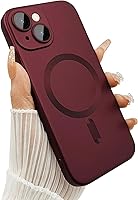 Vista 26 de Funda magnética para iPhone 15 para mujer, diseño de brillo metálico suave mate con protector de lente de cámara, compatible con Magsafe para iPhone
