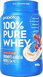 100% Pure Whey (900G) - Sabor Iogurte C/ Morango, Probiótica