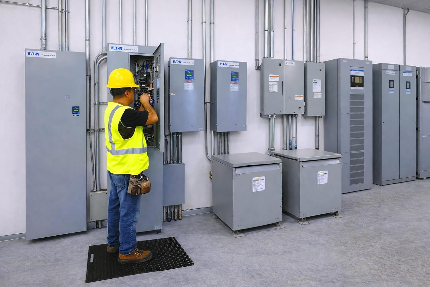 Rhino Switchboard Fusebox Safety Mat 1/4" Thick Heavy Duty Diamond Plate and 1/2" Thick Extreme Duty Corrugated Safety Mat (Heavy Duty Black Diamond, 2' x 3' x 1/4") (Patent No.: US D1,097,634 S)