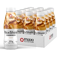 MaxiNutrition MaxShake Protein Milchshake Coffee 12x 330ml cremiger Eiwei -Shake f r unterwegs 25g Protein low fat & low carb laktosefrei ohne k nstliche Aromen Made in Germany