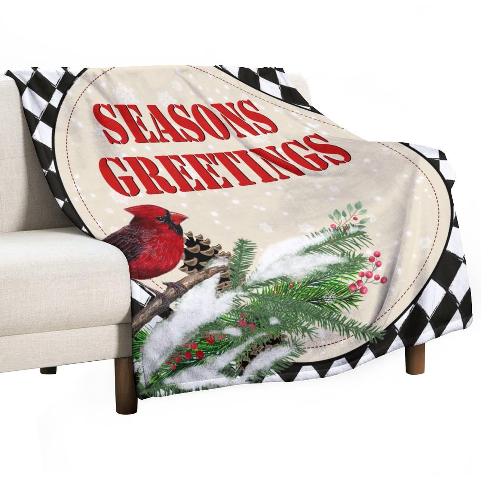 Couverture de Noël réversible en polaire chaude 130 x 150 cm