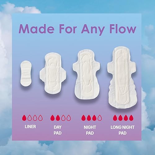 Miniatura 6 de August Almohadillas menstruales de algodón regular y super, 36 (18+18) almohadillas ultrafinas con alas, servilletas higiénicas hipoalergénicas con