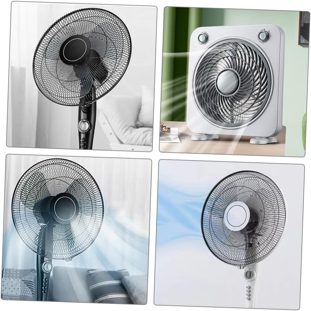 Garneck 2pcs Electric Fan Blades Replacement for Standing Pedestal and Table Fans with Low Noise for Household Use Easy to Install and Clean Transparent Gray and White