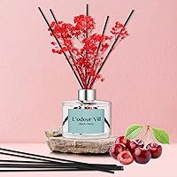Vista 3 de L'odeur Vill Juego de difusor de varillas – Fragancia para el hogar con aroma a cereza negra, 6.7 oz (6.8 fl oz) con 6 varillas difusoras de aceite