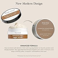 Vista 4 de Deep Steep Exfoliante de azúcar, vainilla de azúcar morena, 8 onzas, exfoliante corporal con aceite de coco orgánico, manteca de karité y aceite