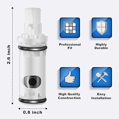 Miniatura 2 de Enhon Paquete de 3 cartuchos de repuesto para grifos compatibles con grifos Moen 1224 1224B de doble mango y duchas de bañera, latón duradero y