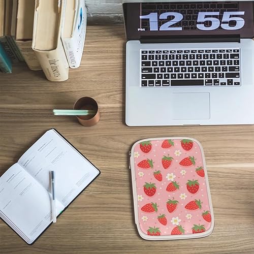 Miniatura 6 de Estuche para lápices de fresa Multifuncional Lindo titular de la pluma de cuero de la PU con cremallera Bolsa de la pluma de papelería