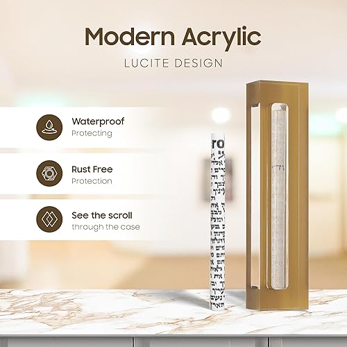 Miniatura 2 de A&S Mezuzot Funda transparente de mezuzá en acrílico Lucite, impermeable, regalo de Judiaca moderno, decoración de prosperidad para el hogar