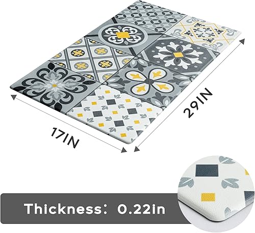 Miniatura 4 de Ashler - Tapetes de cocina acolchados antifatiga, antideslizantes, impermeables, tapete ergonómico de espuma cómoda para cocina, oficina, suelo,