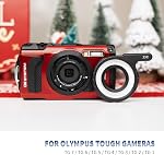 JJC LED Light Guide Ring for Olympus Tough TG-7 TG7 TG-6 TG6 TG-5 TG5 TG-4 TG4 TG-3 TG3 TG-2 TG2 Digital Cameras, Macro Ring Light Flash Replaces Olympus LG-1 for Close Up Macro Photography