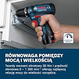 System profesjonalny 12 V firmy Bosch: wiertarko-wkrętarka akumulatorowa GSR 12V-15 (2 akumulatory 2,0 Ah + ładowarka, 39-częściowy zestaw osprzętu, torba) – zestaw Amazon Exclusive