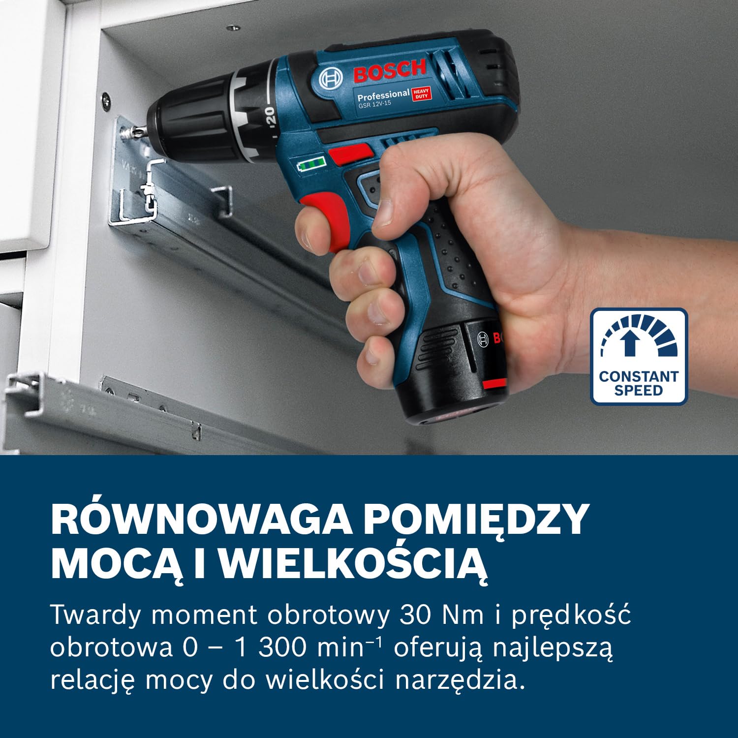 Bosch Professional Gsr 12V-15 Wiertarko-Wkrętarka, Czarny/Niebieski, 10 mm