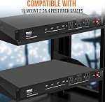 Pyle 19 prises 1U 19" Rackmount PDU centre de distribution d'alimentation, barre de conditionnement, protecteur de surtension 15 Amp, disjoncteur, 4 ports de charge USB multi-appareils, cordon de 15 pi