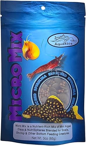 Micro Mix - Dieta mezclada para caracoles, camarones y peces de alimentación de fondo (3 onzas (3.00oz))