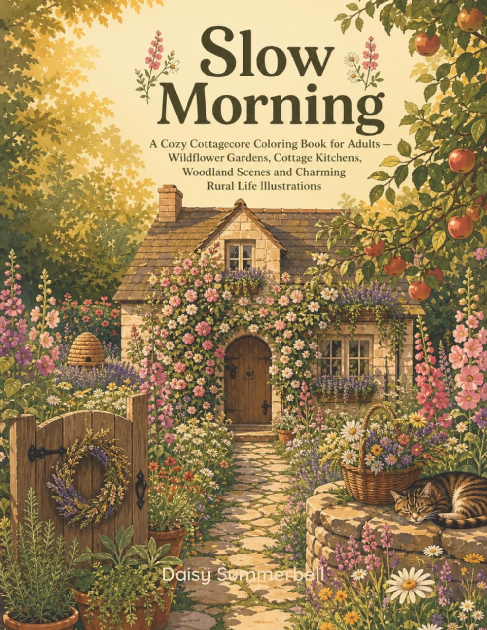 Slow Morning: A Cozy Cottagecore Coloring Book for Adults — Wildflower Gardens, Cottage Kitchens, Woodland Scenes and Charming Rural Life Illustrations (The Slow Pages)
