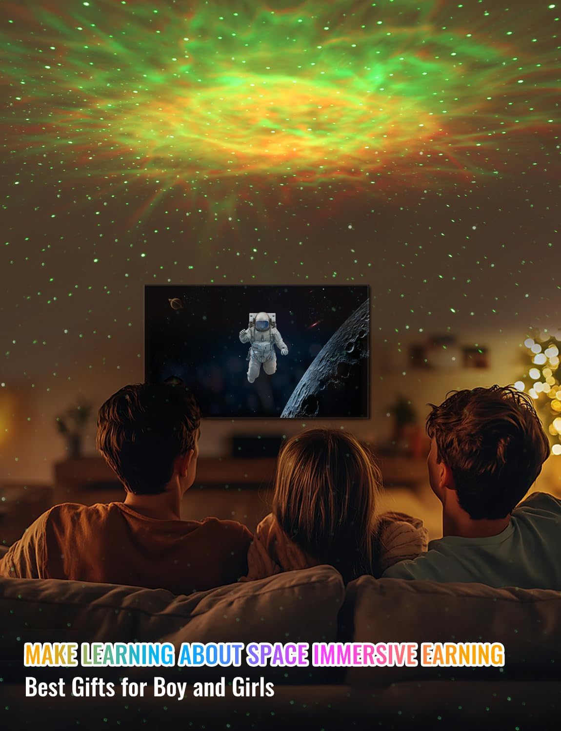 3 in 1 Star Projector with 8 Color Moon Lamp, Astronaut Galaxy Projector, Remote & Timer, 33 Light Effects LED Nebula Night Light for Kids Room Decor, Gift for Teen Boys Girls Birthday