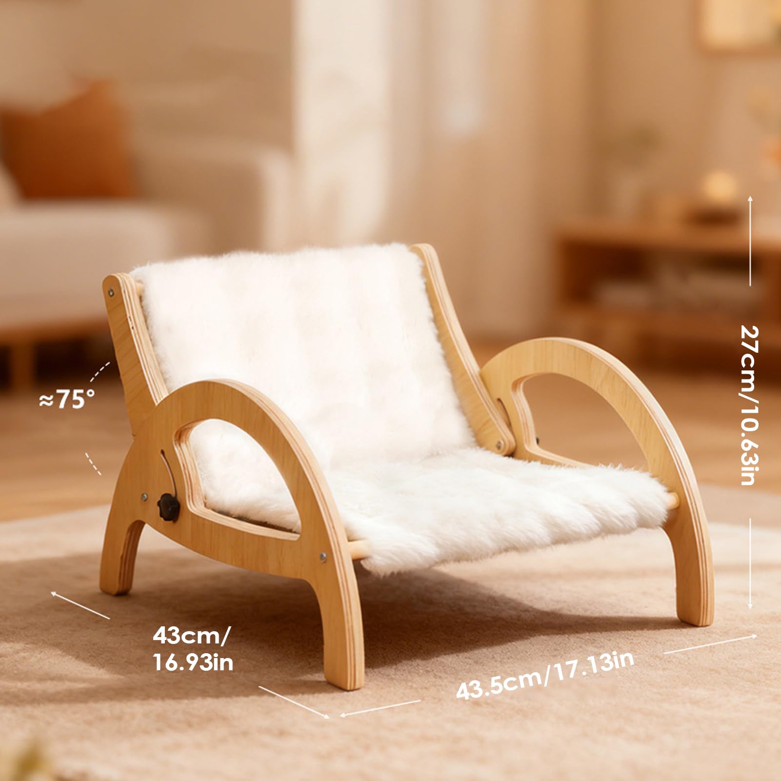 Sofá Rascador Para Gatos Sillón con Respaldo Ajustable | Sofá Rascador Y Cama Para Mascotas Para Gatitos y Mascotas Afilar Garras Dormir Protección Interior Hogar Puerta Pared